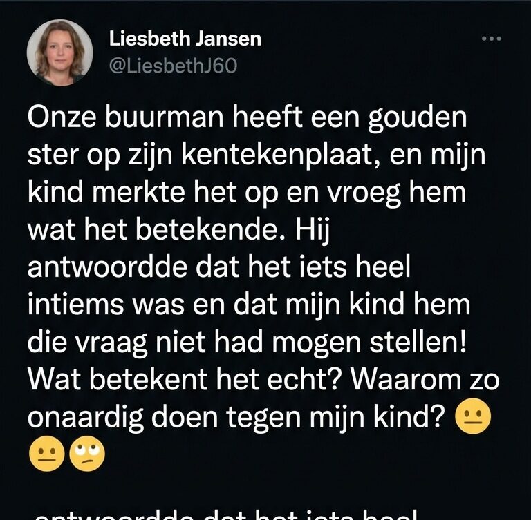 De betekenis van een kentekenplaat met een ster erop...