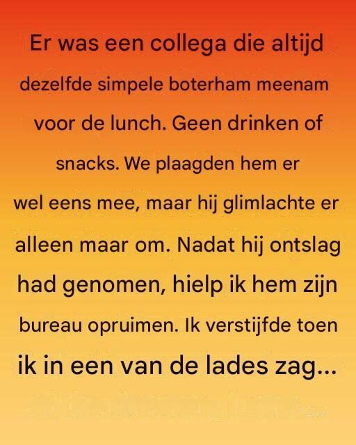 Een verhaal over overleven… De man met de simpele sandwich Jarenlang dachten Pauls collega's dat ze hem doorhadden. Hij was…