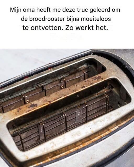 Het simpele trucje van mijn oma om een vette broodrooster schoon te maken.